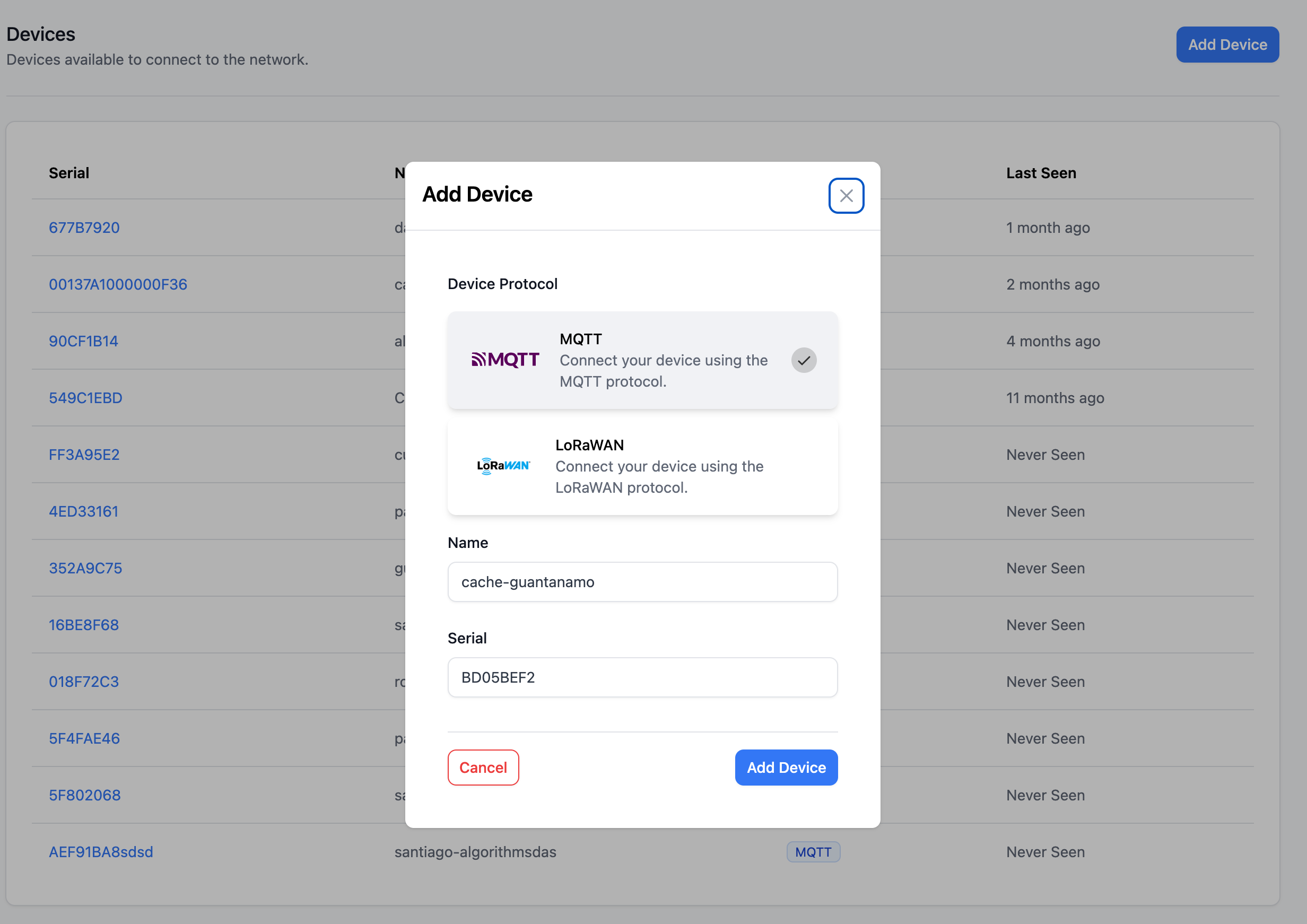 Create MQTT Device